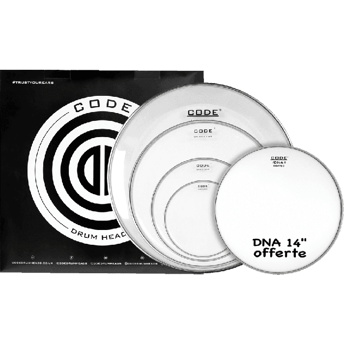 Full Pack Code Dna Transparente Rock (10,12,16,22" + Caja 14" Coated)