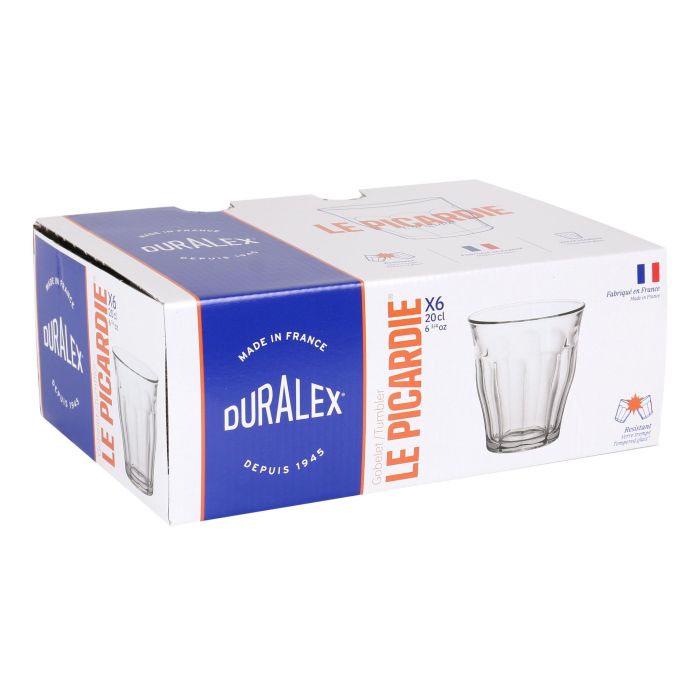Set de 6 Vasos Transparentes Picardie 20 cl - Duralex (12 Cajas) 6 Set de 6 Vasos Transparentes Picardie 20 cl - Duralex (12 Cajas) 6