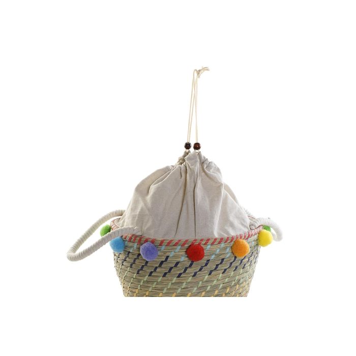 Cesta Boho DKD Home Decor Natural Multicolor 45 x 42.5 x 57 cm Set de 3 2