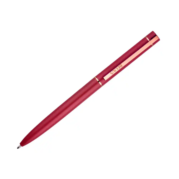 Belius Boligrafo Rose Aluminio Color Burdeos / Oro Rosa Tinta Azul Caja de Diseño 1 mm 4