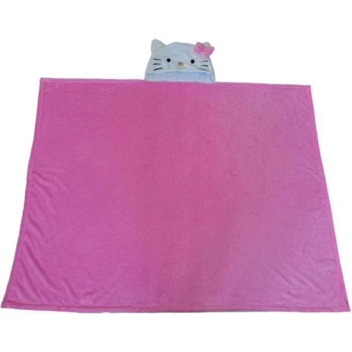 Hello Kitty HEL3700891711012 Manta polar con capucha 3D - Rosa - 120 x 150 cm 1