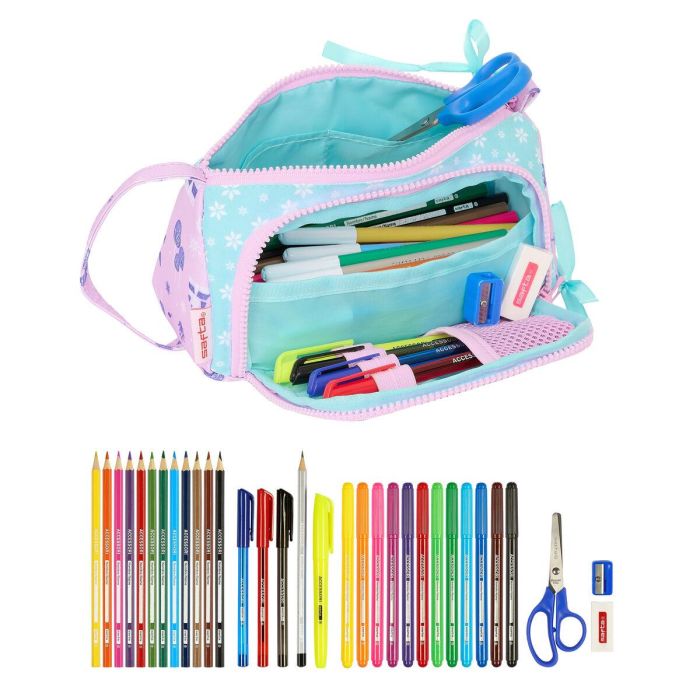 Bolso Escolar Portatodo Safta Con Bolsillo Desplegable Lleno Frozen Ii Cool Days 110x200x85 mm 1