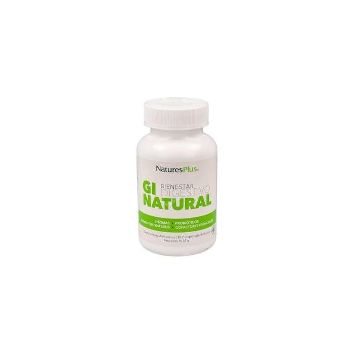NATURES PLUS GI Natural Bienestar Digestivo 90 Comprimidos con L-Glutamina, Probióticos y Enzimas Digestivas