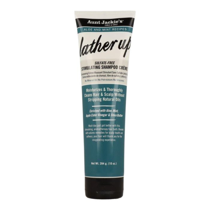 Aunt Jackie's Champú Estimulante con Aloe Vera y Menta para Cuero Cabelludo Sensible, Sin Sulfatos, 284g