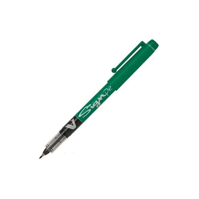 Pilot Roller Tinta Líquida Vsign Pen Punta Fibra 2.0 mm Verde para Papel (12 Unidades) (12 Unidades)