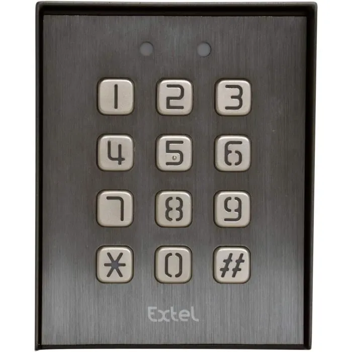Extel KLAVY 3 Teclado de codificación de metal para apertura de puerta con visera, retroiluminado 2 Extel KLAVY 3 Teclado de codificación de metal para apertura de puerta con visera, retroiluminado 2