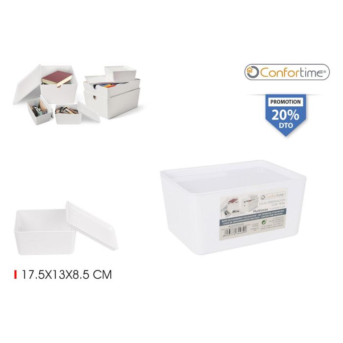 Caja Organizadora Multiusos con Tapa 17.5 x 13 x 8.5 cm - Confortime (12 Unidades) Caja Organizadora Multiusos con Tapa 17.5 x 13 x 8.5 cm - Confortime (12 Unidades)