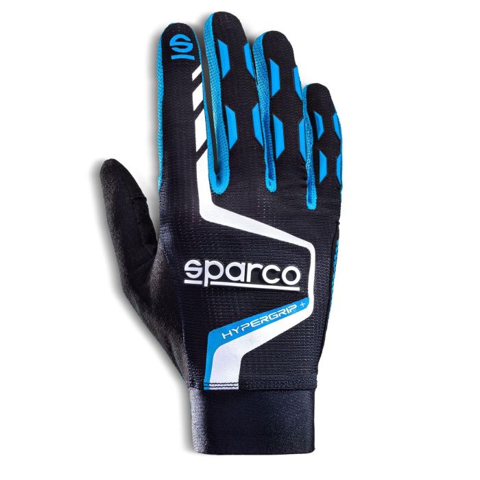 Sparco S00209509NRAZ Guantes Hypergrip+ T 09 Negro-Azul para Carreras de Simulación con Agarre Mejorado y Pantalla Táctil
