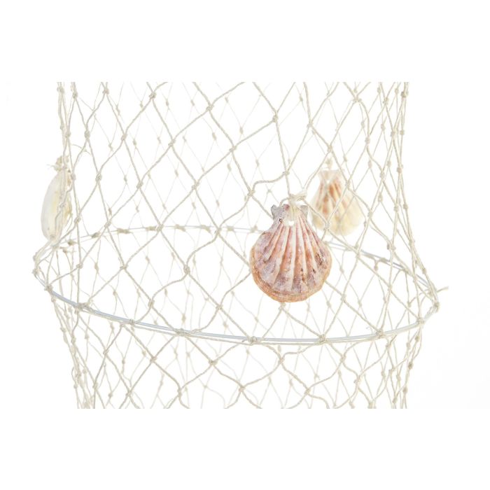 DKD Home Decor Decoración Colgante Mediterráneo Algodón Natural 20 x 20 x 55 cm con LED y Red – Funciona con Pilas AA 2 DKD Home Decor Decoración Colgante Mediterráneo Algodón Natural 20 x 20 x 55 cm con LED y Red – Funciona con Pilas AA 2