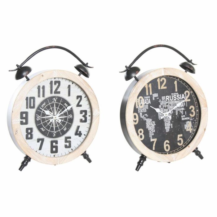 Reloj Sobremesa Vintage DKD Home Decor Negro Natural 6.5 x 52.5 x 41 cm (2 Unidades) Reloj Sobremesa Vintage DKD Home Decor Negro Natural 6.5 x 52.5 x 41 cm (2 Unidades)