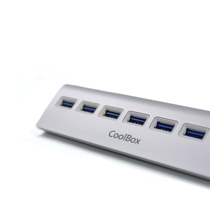 Hub USB CoolBox COO-HU7ALU3 Plateado 1 Hub USB CoolBox COO-HU7ALU3 Plateado 1