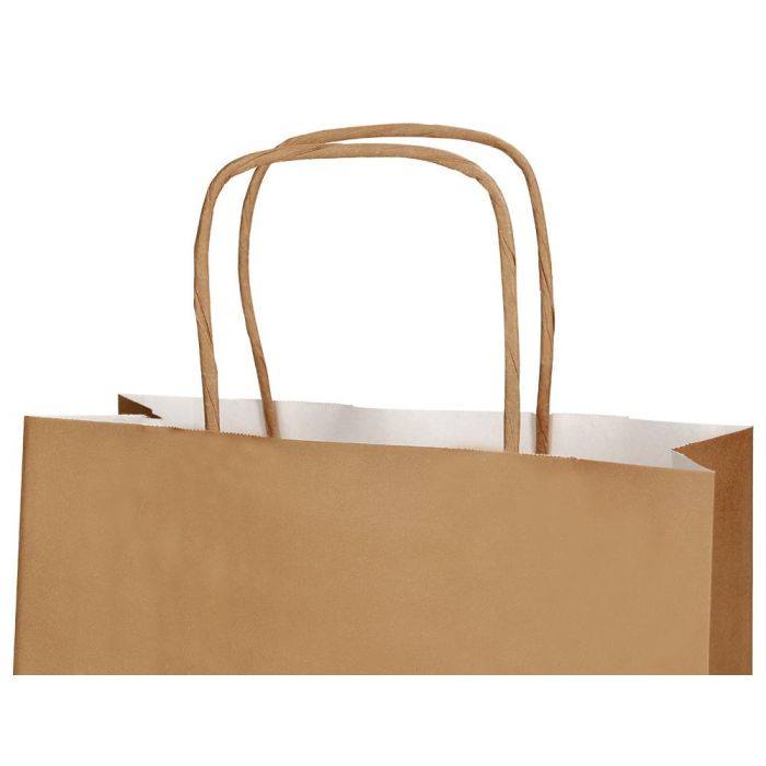 Bolsa Papel Q-Connect Celulosa Natural Liso L Con Asa Retorcida 320x400x14 mm 25 unidades 6