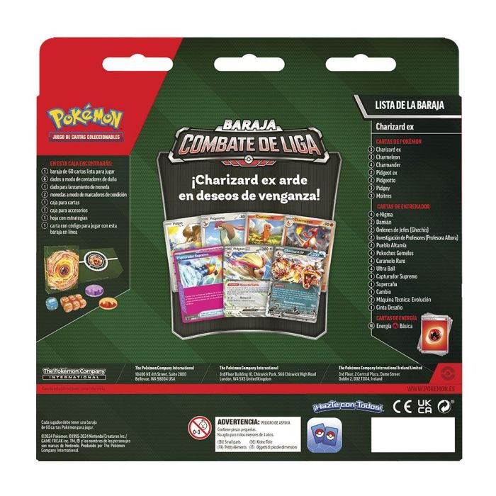 Pokemon Juego de Cartas Baraja Charizard Español, Juego de Cartas Coleccionables +6 Años con 60 Cartas y Accesorios