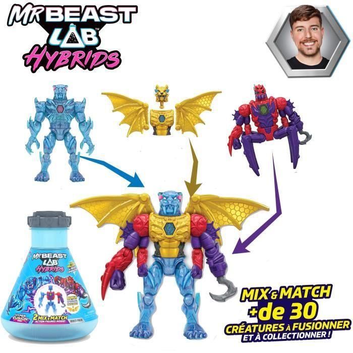 Mrbeast Lab MRB0630996249048 - Pack de 2 Figuras MrBeast Lab Combina y Combina - Modelo Aleatorio + Media Figura 1