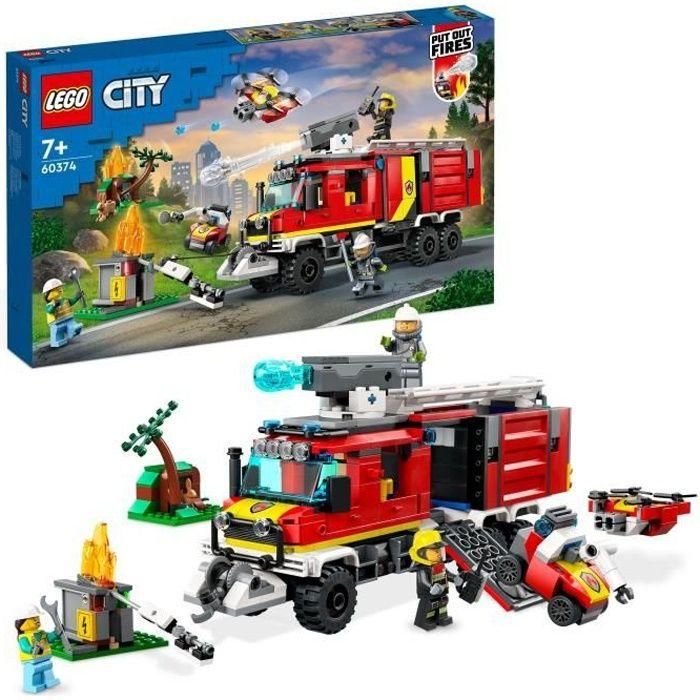 LEGO CITY 60374 El camión de intervención de los bomberos, juguete con drones modernos y figuras LEGO CITY 60374 El camión de intervención de los bomberos, juguete con drones modernos y figuras
