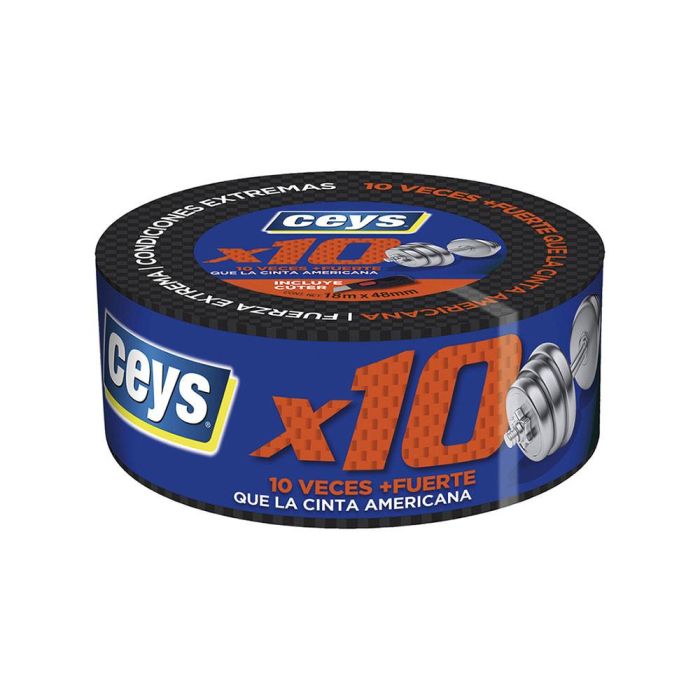 Ceys 507660 Cinta americana adhesiva extra fuerte x10 - 10 veces más fuerte, 100% impermeable 0 Ceys 507660 Cinta americana adhesiva extra fuerte x10 - 10 veces más fuerte, 100% impermeable 0