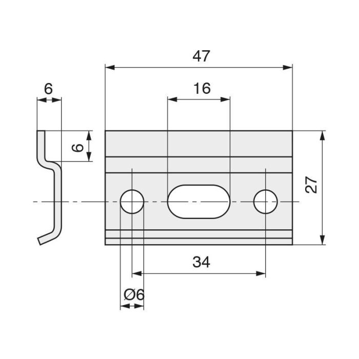 Herrajes Fab.Nacional H27 L47 Placa Colgador para Mueble de Cocina Galvanizado 1