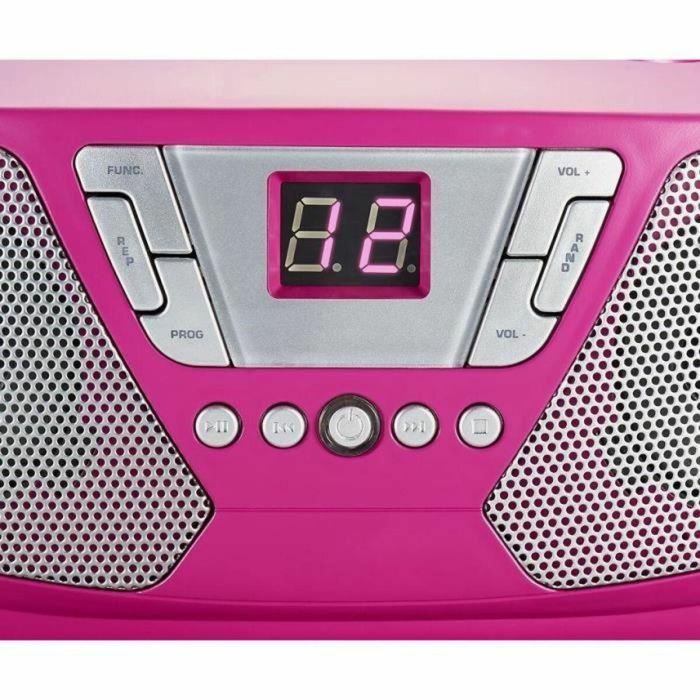 Reproductor de Radio CD Portátil - BIGBEN INTERACTIVE - CD60RSSTICK - Rosa + Pegatinas 1