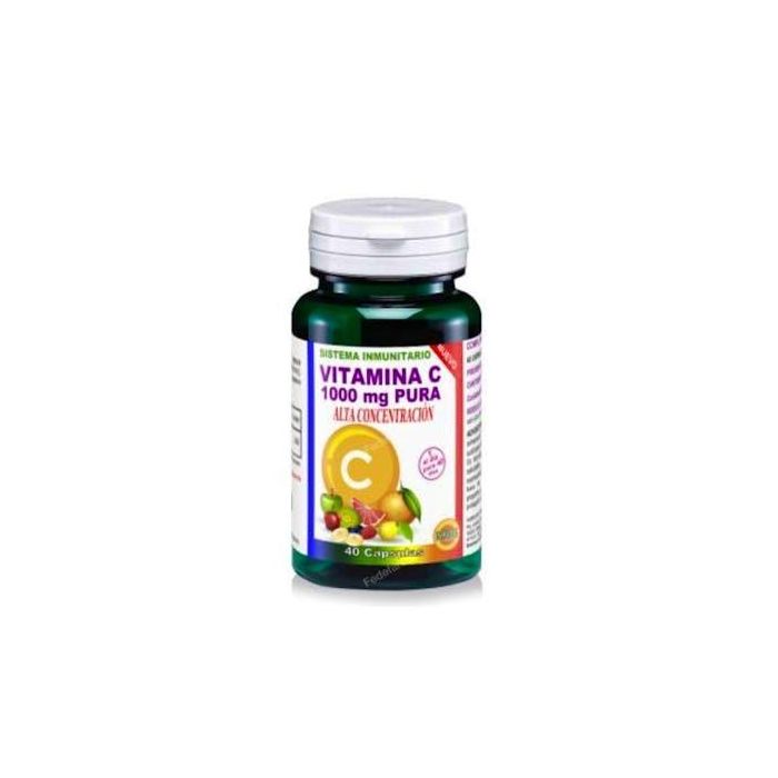 ROBIS Vitamina C Pura 1000 mg, 40 cápsulas. Contribuye al sistema inmunitario y protege células del daño oxidativo