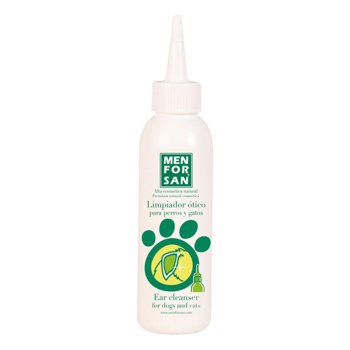 Men For San Limpiador Ótico Natural Perros y Gatos, pH Fisiológico, sin Alcohol, Previene y Controla Otitis, Reduce Mal Olor, 125 ml