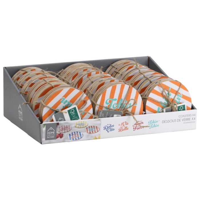 Juego De 4 Posavasos Dolce Home Deco Factory diámetro 10 cm 3 Juego De 4 Posavasos Dolce Home Deco Factory diámetro 10 cm 3