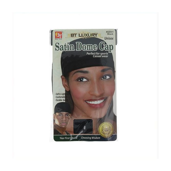 Beauty Town Luxury Satin Dome Cap Unisex Preto (22041)