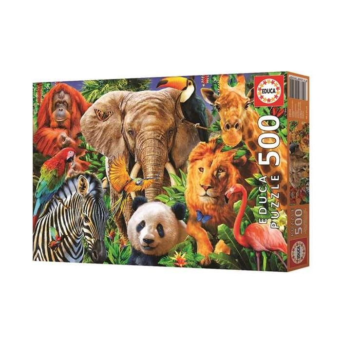 Puzzle 500 piezas collage de animales salvajes 2 Puzzle 500 piezas collage de animales salvajes 2