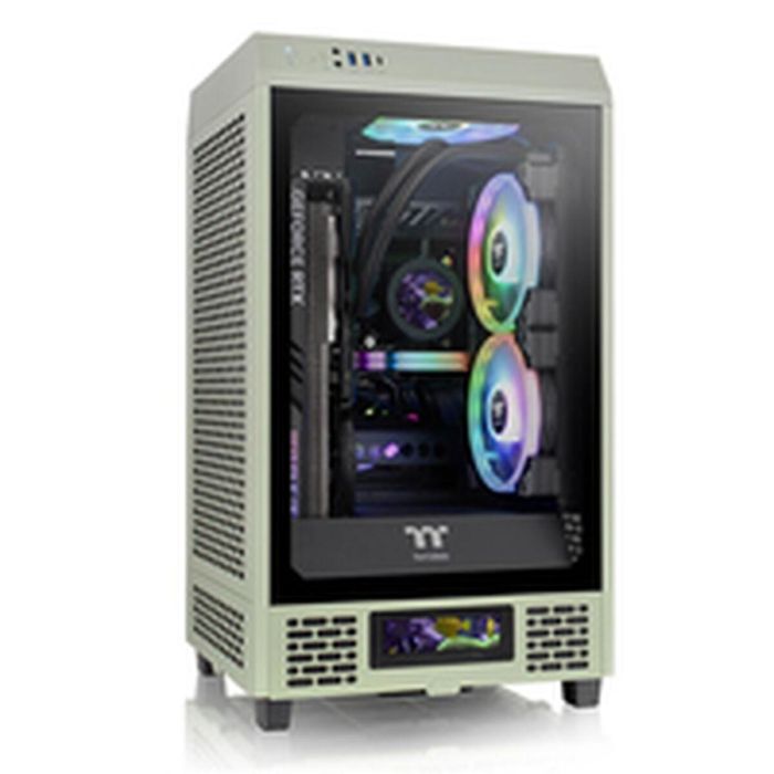 Caja Semitorre ATX THERMALTAKE Tower 200 Negro Verde 2