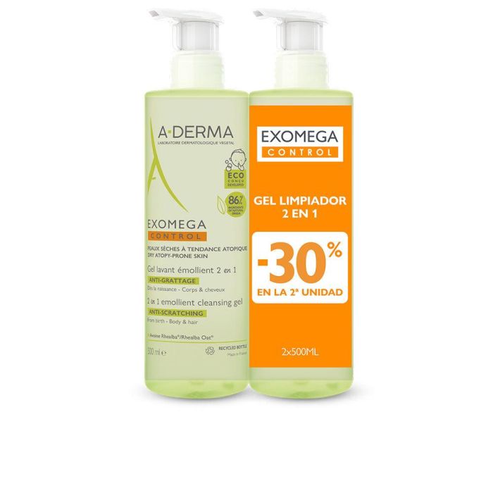 A-Derma Exomega Control Gel Emoliente 2En1 Pack 2 X 500 mL A-Derma Exomega Control Gel Emoliente 2En1 Pack 2 X 500 mL