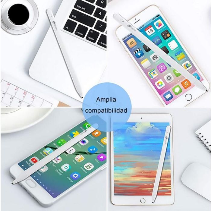 Leotec Lestp01 W Stylus Epen Lápiz Digital para Pantallas Táctiles iOS Android Windows, Recargable, 12-18h Autonomía 2