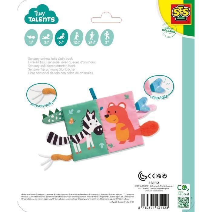 Ses Creative SES8710341131128 Libro de tela sensorial con colas de animales 1