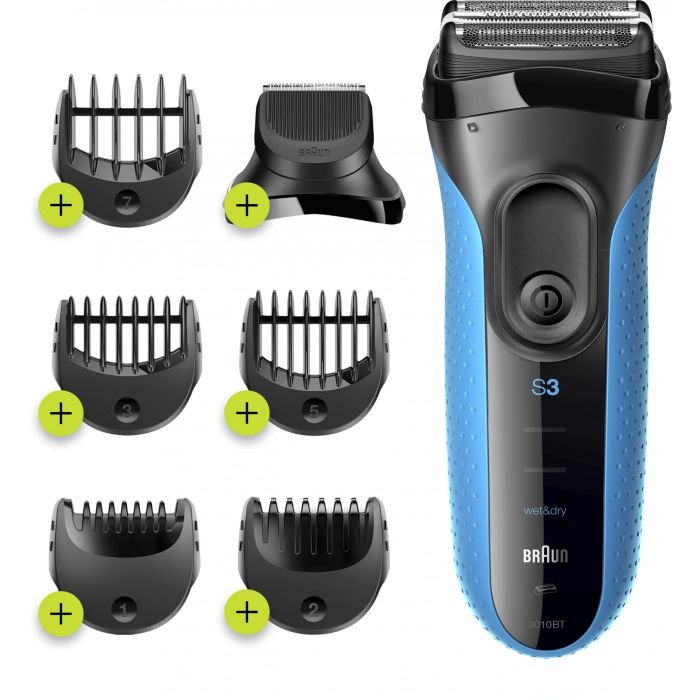 Afeitadora de barba eléctrica para hombre - BRAUN - Series 3 Shave & Style 3010BT - Tecnología Wet & Dry - Negro/Azul 0 Afeitadora de barba eléctrica para hombre - BRAUN - Series 3 Shave & Style 3010BT - Tecnología Wet & Dry - Negro/Azul 0