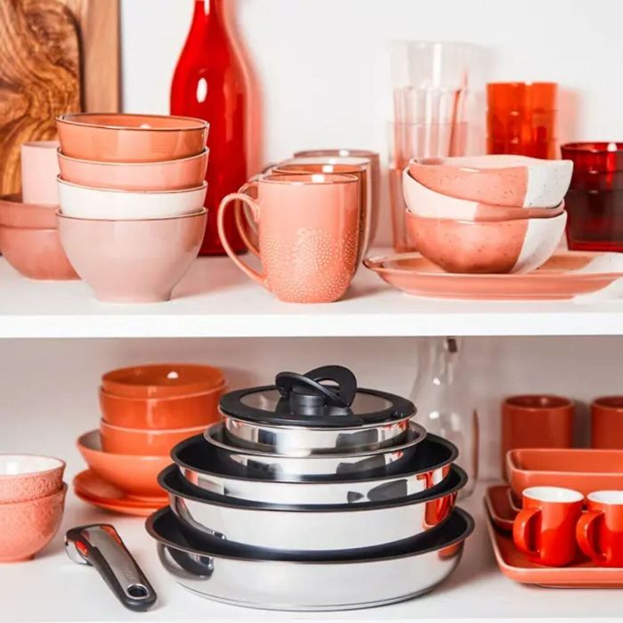 Batería de Cocina Tefal L897SB74 Negro Rojo Acero 11 Piezas 9 Batería de Cocina Tefal L897SB74 Negro Rojo Acero 11 Piezas 9