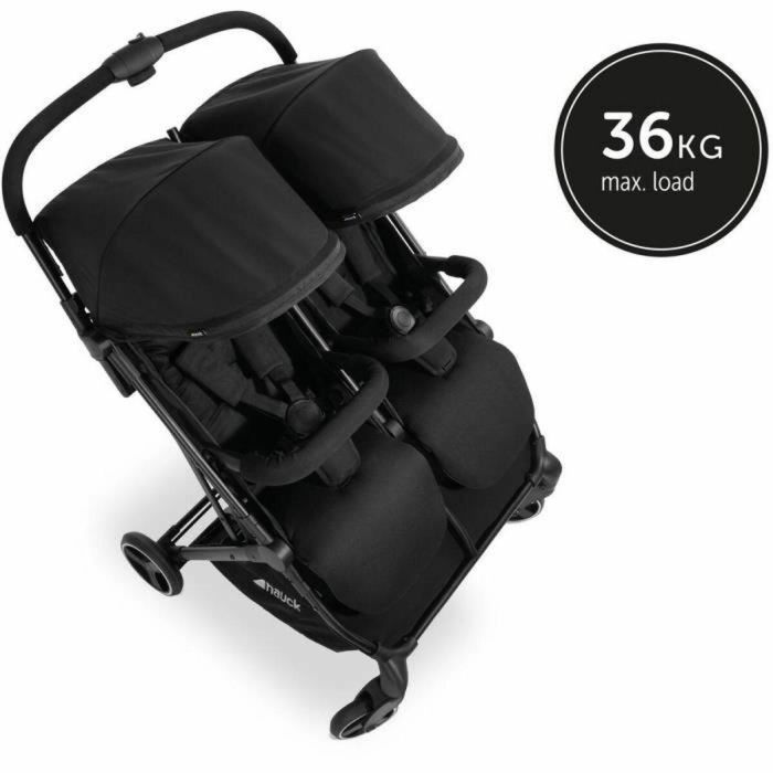 Hauck Cochecito Doble Swift X Duo Negro – Ultraligero, Compacto, Plegado con Una Mano, desde Nacimiento hasta 3 Años 5