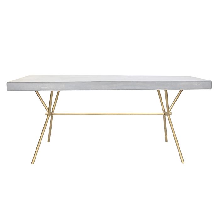 Mesa de Comedor DKD Home Decor Gris Dorado Blanco Latón Madera de mango (180 x 90 x 76 cm) 4