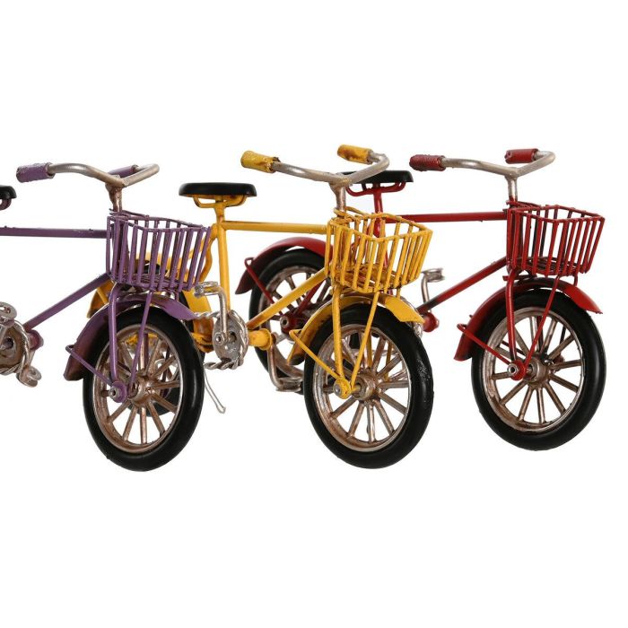 Figura Decorativa DKD Home Decor Amarillo Rojo Lila Bicicleta Vintage 16,5 x 5,5 x 9 cm (3 Unidades) 1 Figura Decorativa DKD Home Decor Amarillo Rojo Lila Bicicleta Vintage 16,5 x 5,5 x 9 cm (3 Unidades) 1