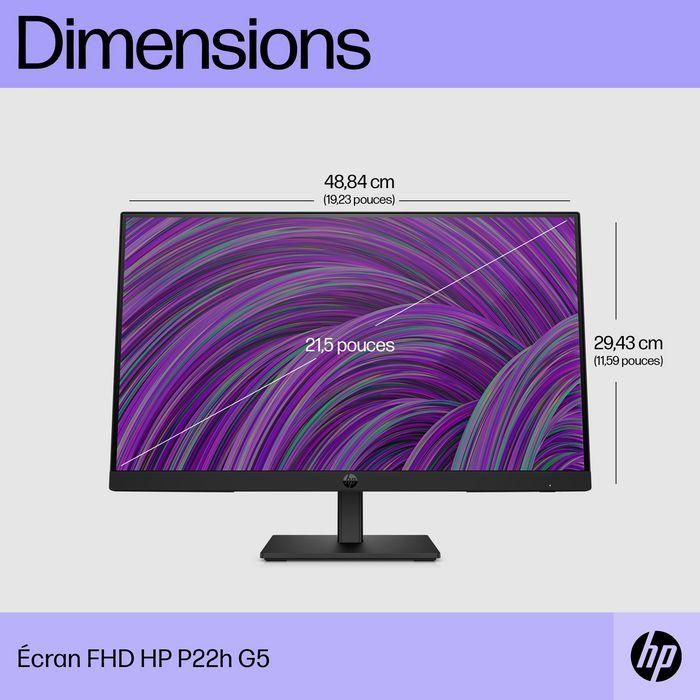 HP Monitor P22h G5 / 21,5" / FHD / VGA-HDMI-DisplayPort / Regulable Altura 12 HP Monitor P22h G5 / 21,5" / FHD / VGA-HDMI-DisplayPort / Regulable Altura 12