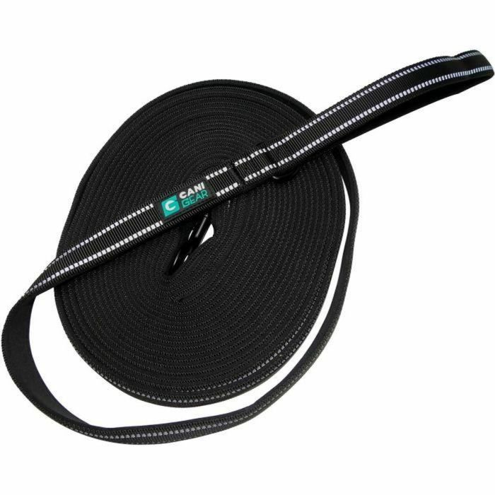 CANI GEAR AUC3760402170493 Cordón de Paseo para Perros 10 m Neopreno Suave con Asa Negro 1
