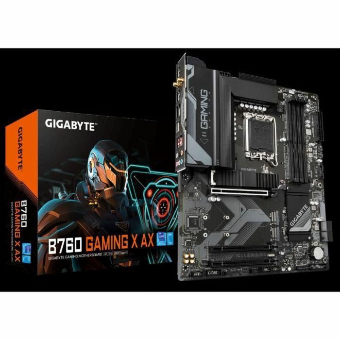 Gigabyte Placa Base B760 GAMING X AX Socket LGA1700 DDR5 ATX Wi-Fi 2.5G LAN Triple M.2 PCIe 4.0 Intel 12ª/13ª Gen 4 Gigabyte Placa Base B760 GAMING X AX Socket LGA1700 DDR5 ATX Wi-Fi 2.5G LAN Triple M.2 PCIe 4.0 Intel 12ª/13ª Gen 4