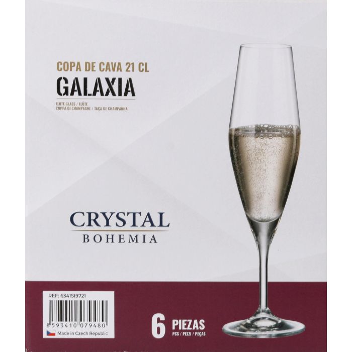 Bohemia Juego de 6 Copas de Champagne Colección Galaxia 210 ml - Juego Completo de Copas para Brindis y Eventos Especiales, 23 cm de Altura (4 Cajas) 5