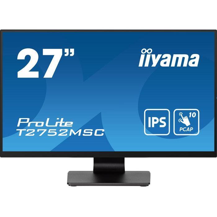 iiyama ProLite T2752MSC-B1 Monitor Táctil 27" FHD IPS 1920x1080 Negro 5ms 60Hz HDMI DP USB Altavoces 13