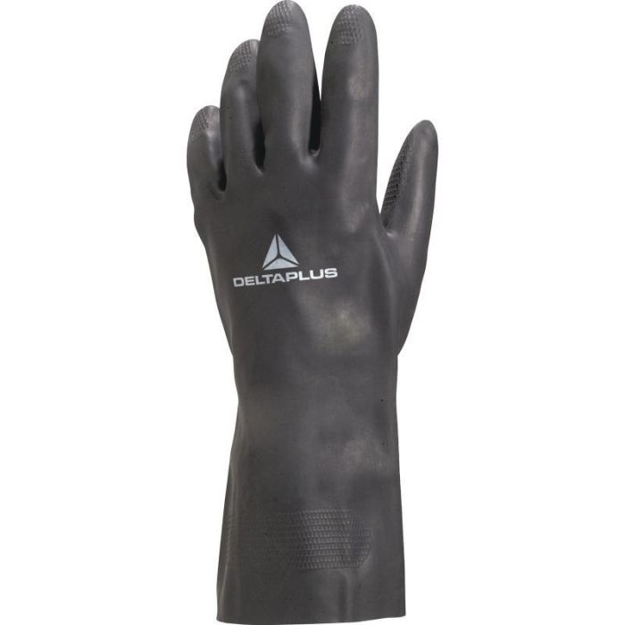 Delta Plus VE509 Guante Neopreno Flocado Negro 30cm. Protección química, grasas, hidrocarburos. Resistencia abrasión EN 388 EN 374.