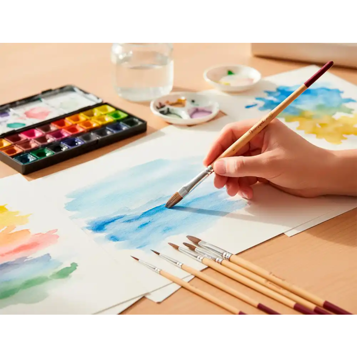 Liderpapel Pinceles de pelo de cerda, puntas surtidas, bolsa de 6 unidades, certificado FSC 6