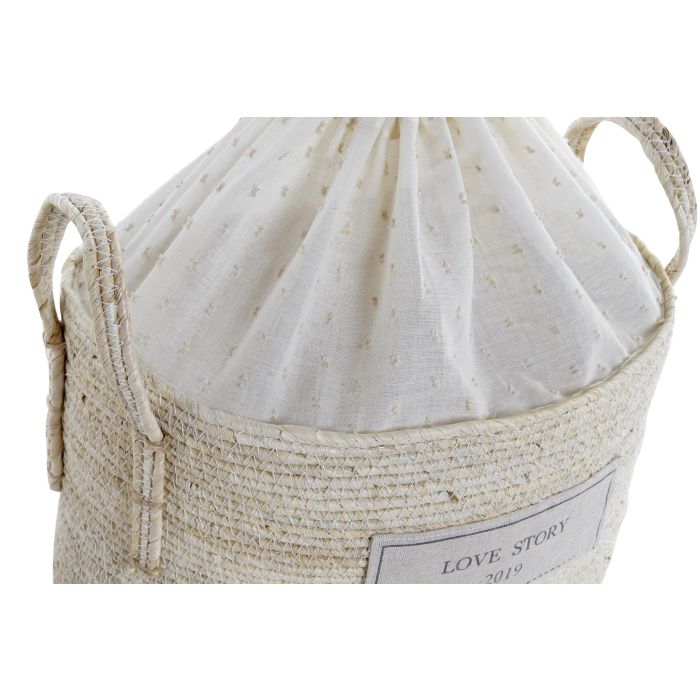 DKD Home Decor Cesta Boho Marron Claro Set de 3 Piezas Fibra y Algodón 23 x 20 x 34 cm 3