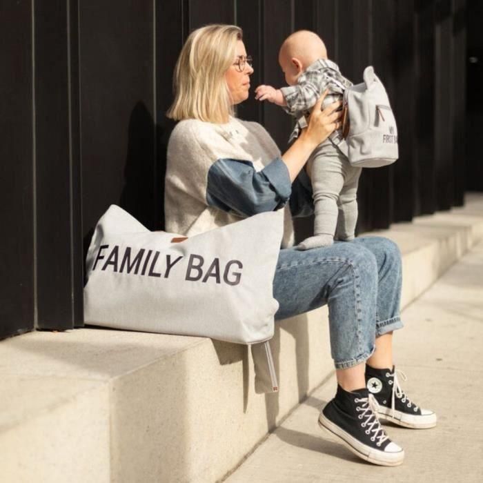 Bolso cambiador - CHILDHOME - Bolso familiar - Lona - Gris 5 Bolso cambiador - CHILDHOME - Bolso familiar - Lona - Gris 5