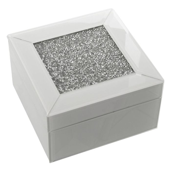 Caja-Joyero Alexandra House Living Blanco Cristal 14 x 8 x 14 cm Caja-Joyero Alexandra House Living Blanco Cristal 14 x 8 x 14 cm