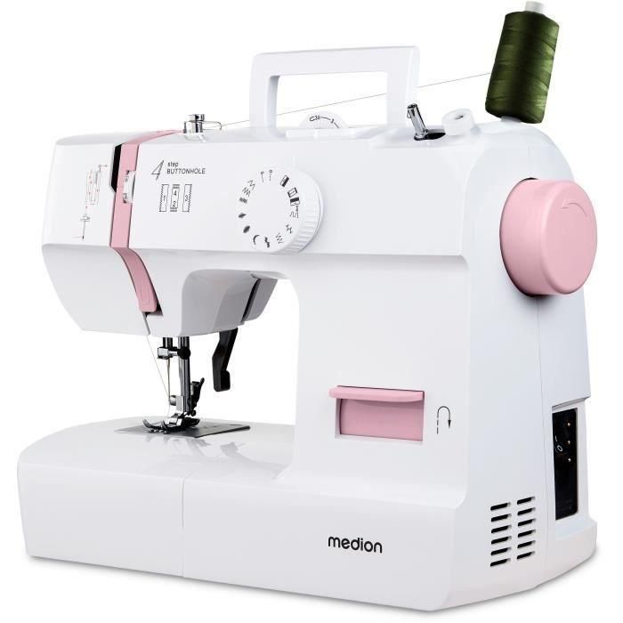 Máquina de coser - MEDION - SM 70 - 71W - 12 puntadas - 700 rpm - LED - Rosa Máquina de coser - MEDION - SM 70 - 71W - 12 puntadas - 700 rpm - LED - Rosa