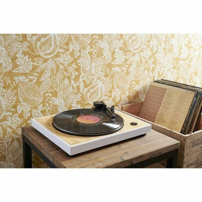 THOMSON TT301 - Tocadiscos de diseño de 33 y 45 rpm - Cabezal de reproducción Audio-Technica AT3600L - Madera y blanco 1