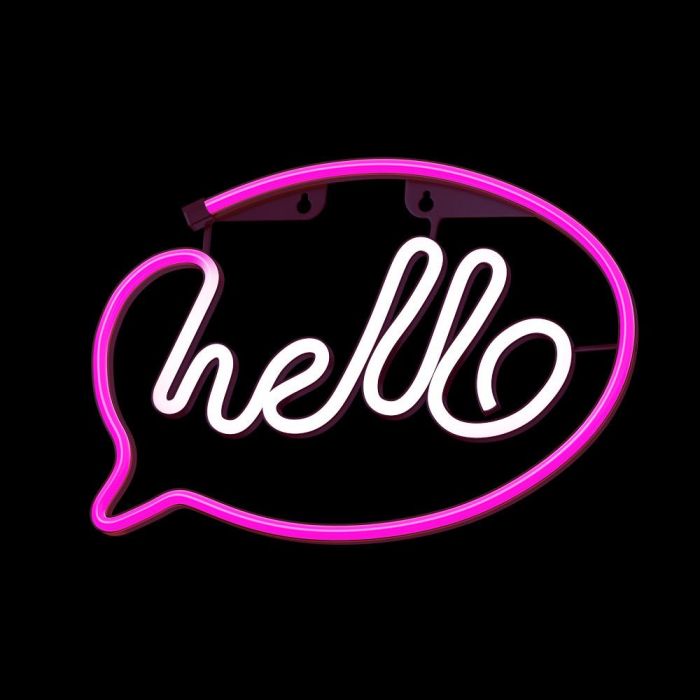 Forever Lampara Neon LED Hello Pink - Decoración Moderna para Hogar y Negocios 2