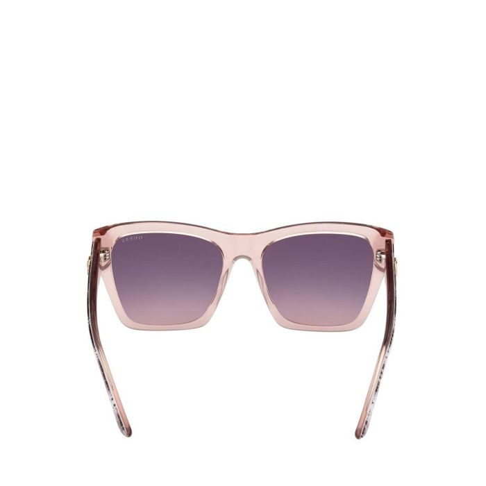 Guess Gafas GU00113 57Z - Gafas de sol para mujer, diseño cuadrado, montura beige brillante, lentes degradado violeta, 55 mm 2